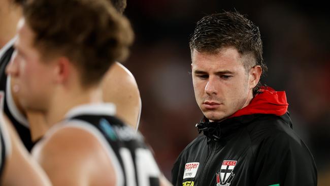 Jack Higgins was subbed out of the round 9 match with concussion. Picture Michael Willson/AFL Photos via Getty Images