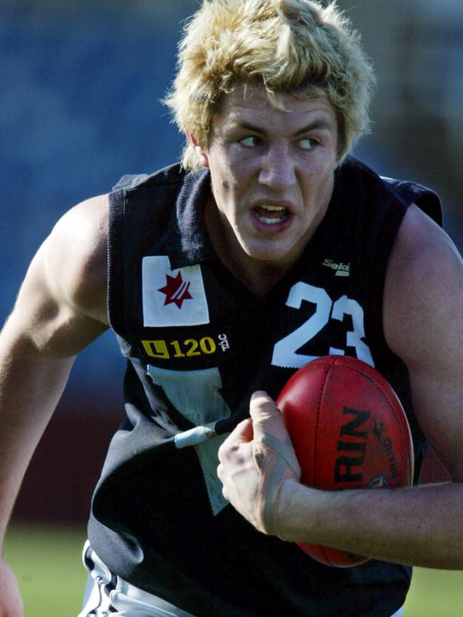 Footballer Travis Cloke in the Vic Metro vs Western Australia match in 2004.