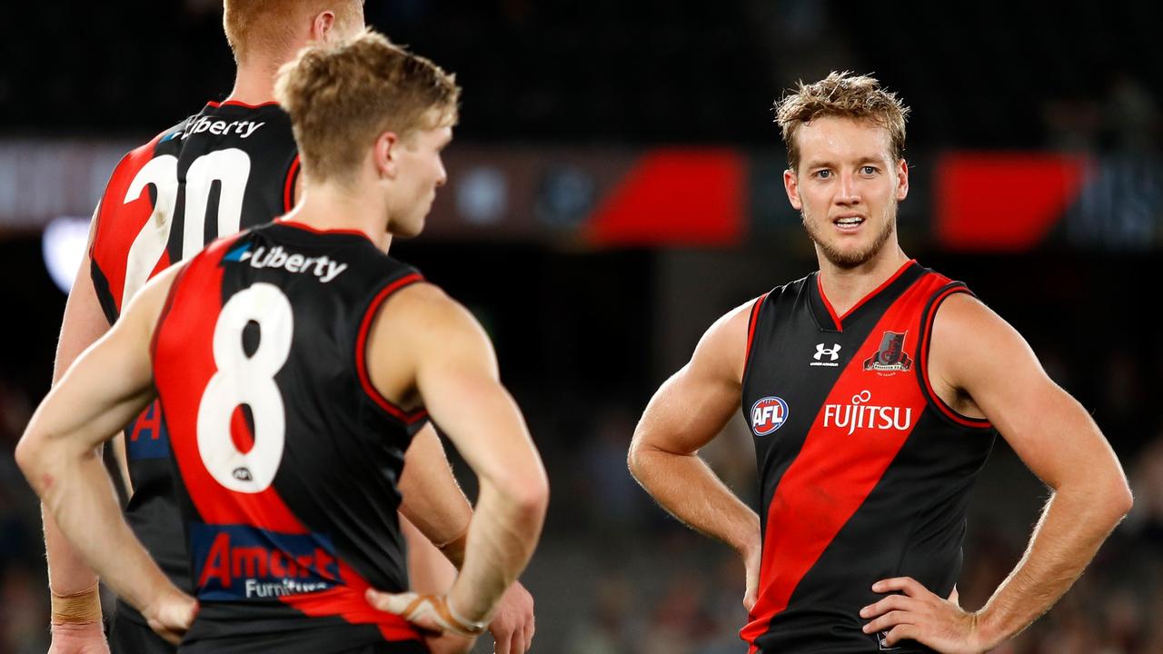 Darcy Parish after the final siren on Sunday. Picture: Dylan Burns/AFL Photos