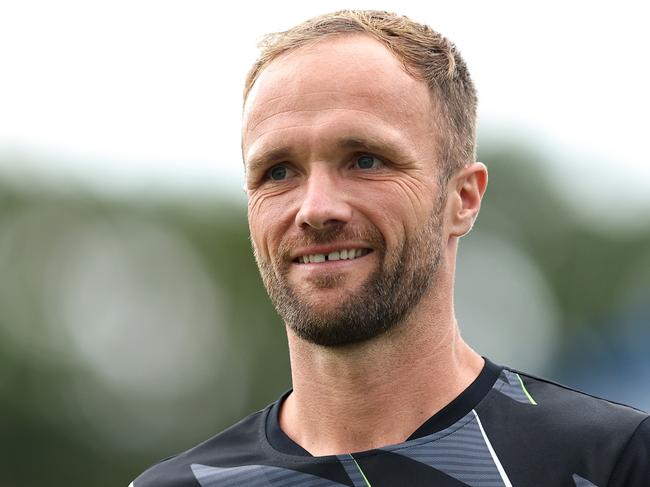 SYDNEY, AUSTRALIA - FEBRUARY 09: Valere Germain of the Bulls warms up prior to the round 18 A-League Men match between Macarthur FC and Western United at Campbelltown Stadium, on February 09, 2025, in Sydney, Australia. (Photo by Brendon Thorne/Getty Images)