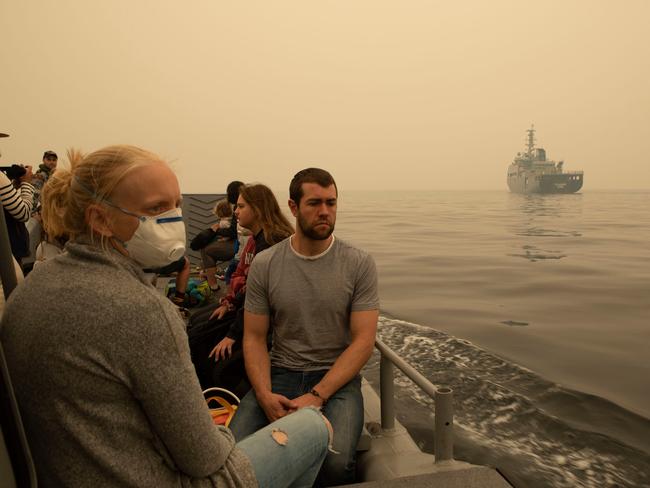 The savage Mallacoota fires saw people transported by landing craft to an ADF vessel.