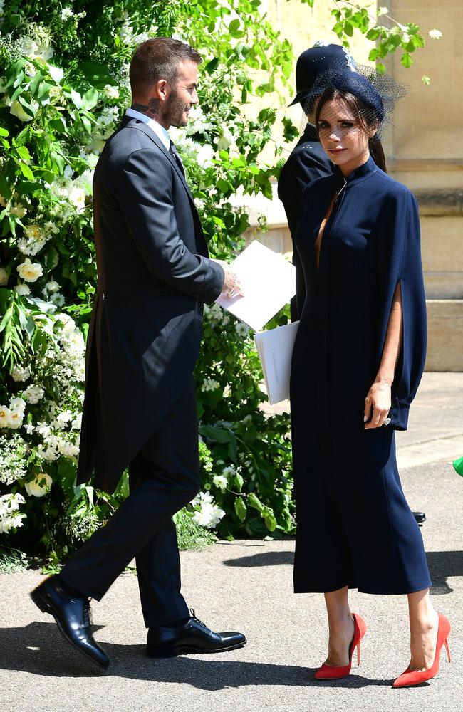 David and Victoria Beckham attended the Sussexes wedding in May 2018. Picture: Ian West- WPA Pool/Getty Images