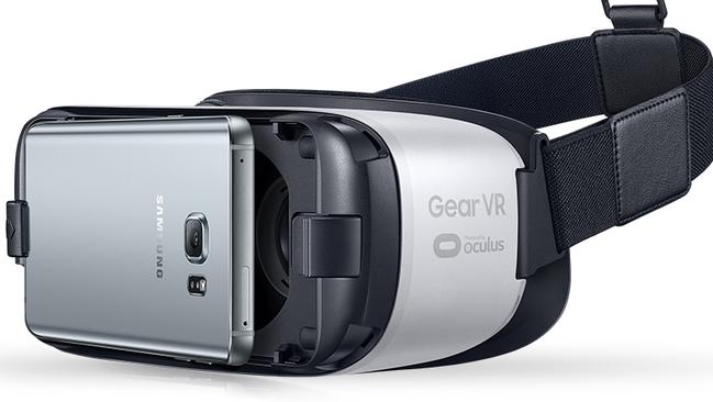 New fit ... The clip at the front of the Samsung Gear VR accommodates larger phones.