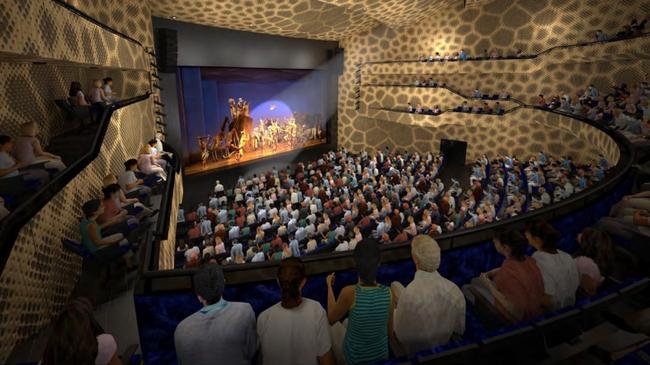 Designs showing a new theatre as part of the next stage of HOTA.