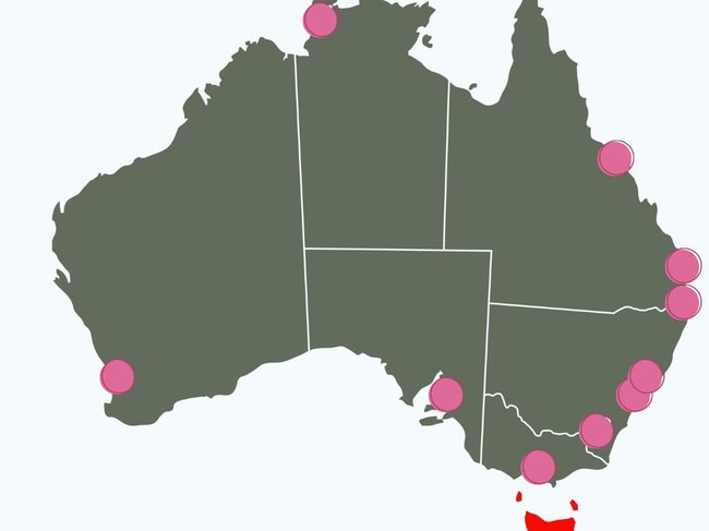 Graphic: Australia and home prices in each city. NSW real estate.