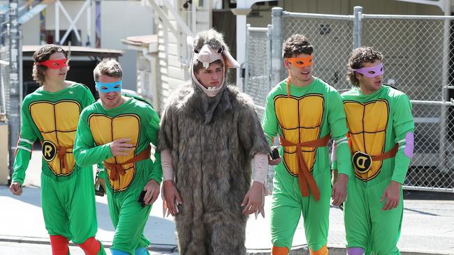 A previous Mad Monday celebration for Brisbane Lions at the Boundary Hotel at West End