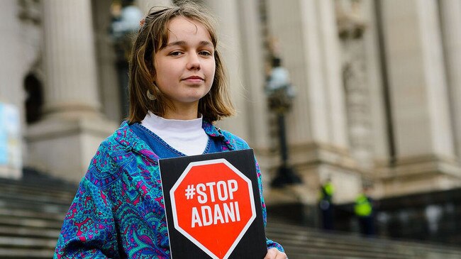 One of the students taking part in Strike for Climate Change today.