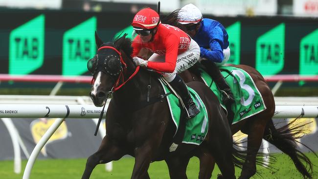 Top class sprinter Mazu will take on the younger favourites in Saturday’s Group 1 Black Caviar Lightning at Flemington. Picture: Getty Images