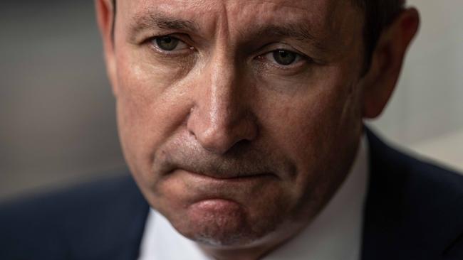 SYDNEY, AUSTRALIA - NewsWire Photos March 7, 2021: Western Australia Premier Mark McGowan speaking to media outside the Federal Court, Sydney. Picture: NCA NewsWire / James Gourley