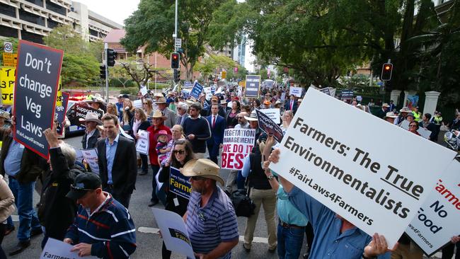 Protesters march through the CBD. Pic: Liam Kidston