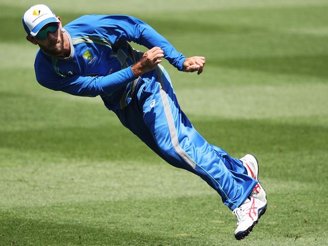 Glenn Maxwell during Australian ODI training at the SCG ahead of this weekend's first of three one-dayers against the New Zealand Blackcaps.