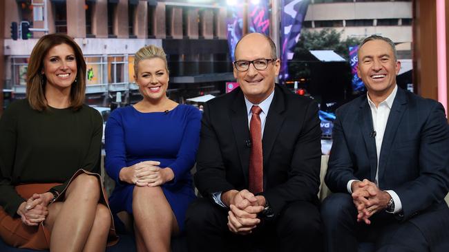 Natalie Barr (left) with her Sunrise co-hosts Sam Armytage, David Koch and Mark Beretta.