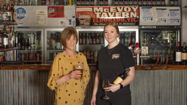 McEvoy Tavern manager Kelly Bradley and daughter Chloe have battled against density limits in their uniquely small establishment. Picture: Zoe Phillips.