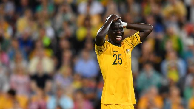 Socceroo Awer Mabil. (AAP Image/Darren England)