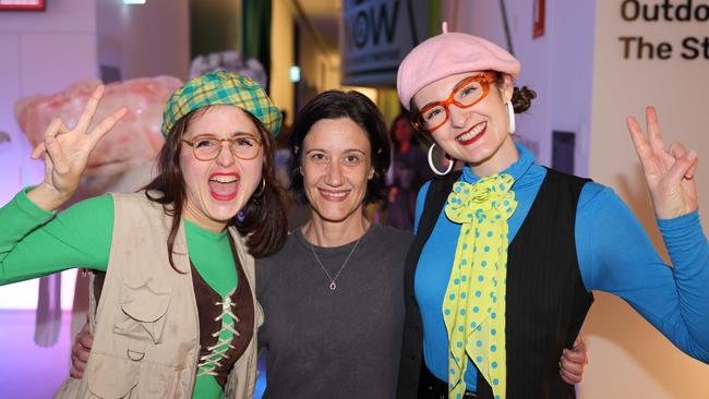 Jennifer laycock, Rachael Edwards and Samantha LeClaire at the Kids Take Over gallery night at HOTA for Gold Coast at Large. Picture, Portia Large.