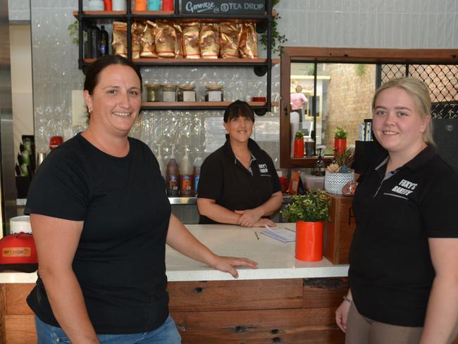 Foxy's Bakery in Stanthorpe tied for first place in the 2024 best bakery competition. (From left) co-owner Fiona, Bernie and Chloe. Photo: Jessica Klein