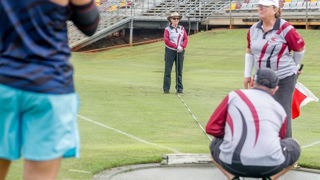 Action from the Queensland Athletics track and field championships at QSAC on Saturday March 15, 2025. Picture: Stephen Archer.
