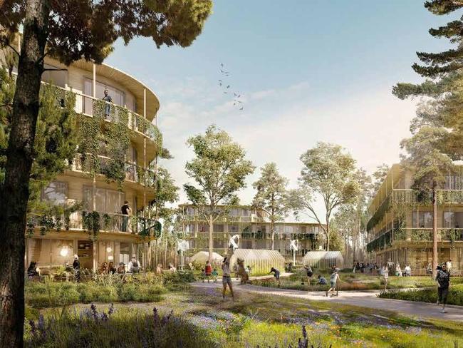 Landscape concept plans for the proposed retirement, aged-care and assisted living centre at Highgate Park, formerly known as the Julia Farr Centre. Picture: Clover