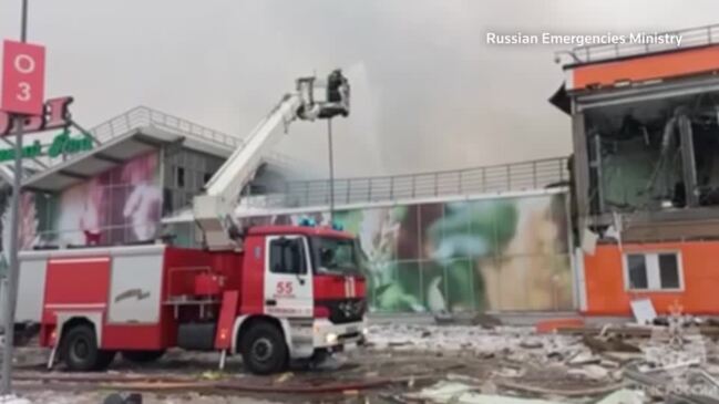 Mall outside Moscow smoulders after fire