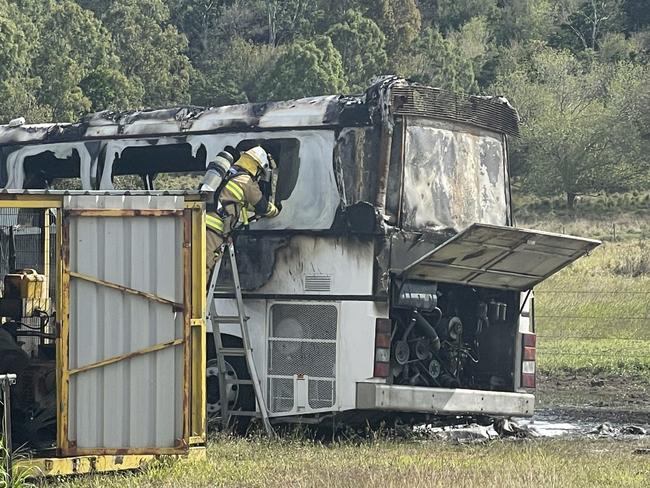 Fireys rushed to a motor home fire at Ridolfis Road at Farleigh, north of Mackay. September 5, 2022. Picture: Zoe Devenport