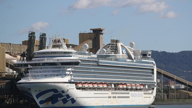 The Ruby Princess docked at Port Kembla. Picture: John Grainger