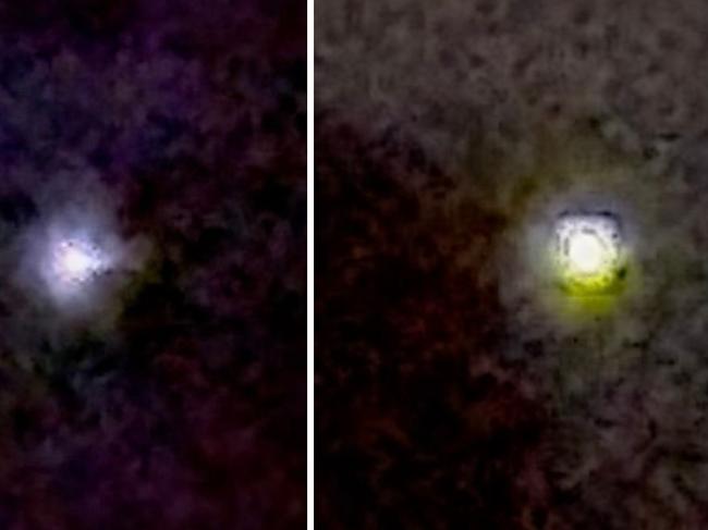 The strange orbs spotted in the sky near Ipswich. Picture: Supplied