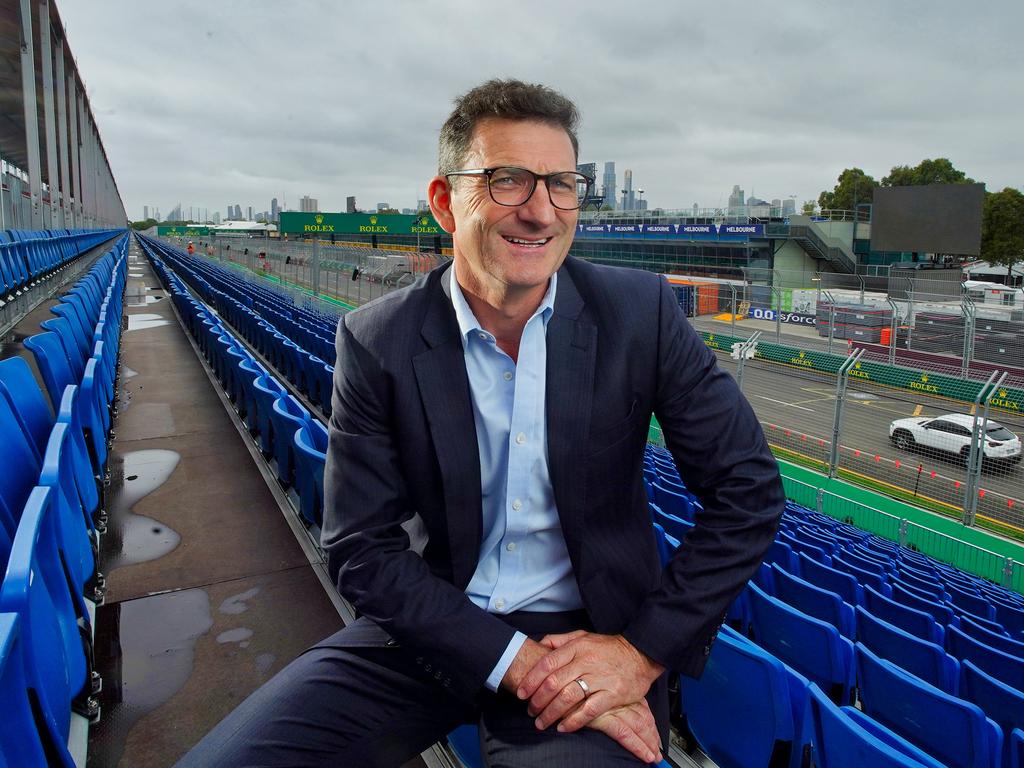 New Australian Grand Prix CEO Travis Aul at the Albert Park track. Picture: NCA NewsWire / Luis Enrique Ascui