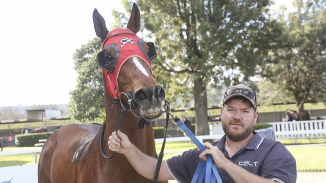 Colt Prosser with Bjorn Ironside one of his two Casino Flying contenders Picture: Bradley Photos