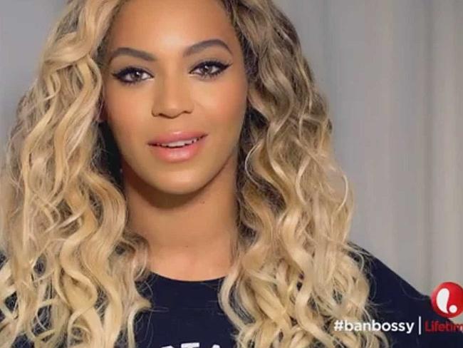 Beyonce in a still from a Lean In ad to #banbossy.