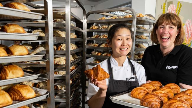 Megan Bowditch and Anna Rogers at Prove Patisserie. Picture: Morgan Sette