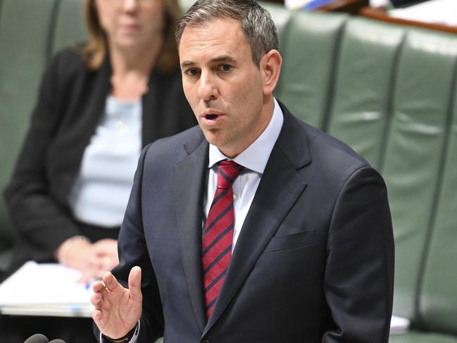 CANBERRA, AUSTRALIA  - NewsWire Photos - November 7, 2024: Federal Treasurer Jim Chalmers during Question Time at Parliament House in Canberra. Picture: NewsWire / Martin Ollman