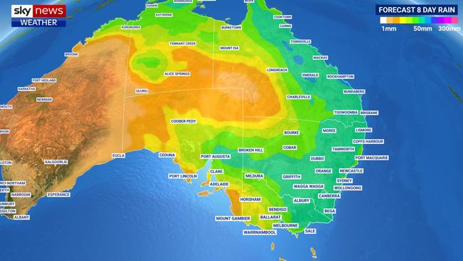 Huge amounts of Australia are likely to see rain this week. Picture: BOM.