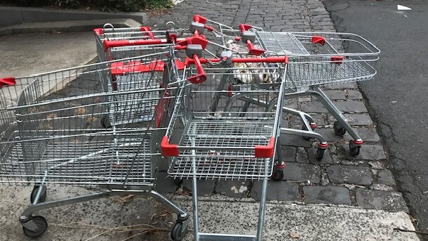 Dumped trolleys regularly block footpaths in Box Hill and Box Hill North.