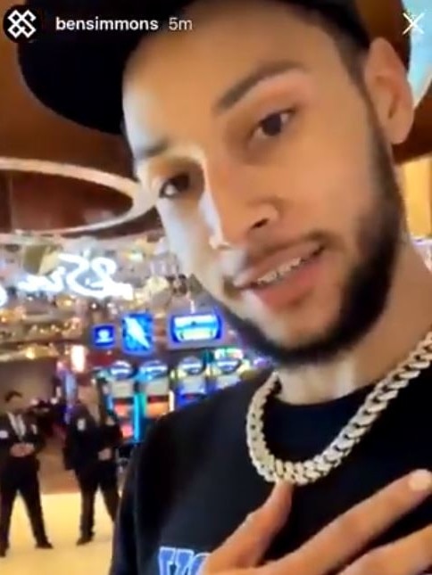 Ben Simmons’ Instagram post after being denied entrance to Crown Casino Melbourne. Picture: Instagram