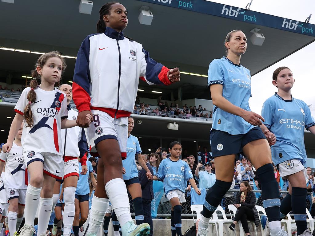 SharkNinja recently sponsored the Perth International Cup featuring Paris Saint-Germain and Manchester City. Picture: Paul Kane/Getty Images