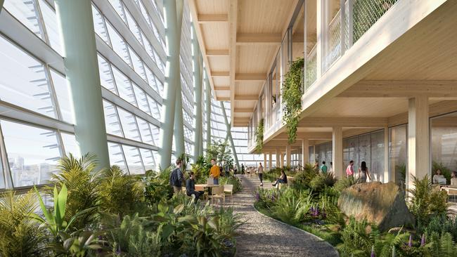 Atlassian is one company that has seen the potential of using more timber, with plans to build the world’s tallest hybrid timber building in Sydney. An artist’s impression.