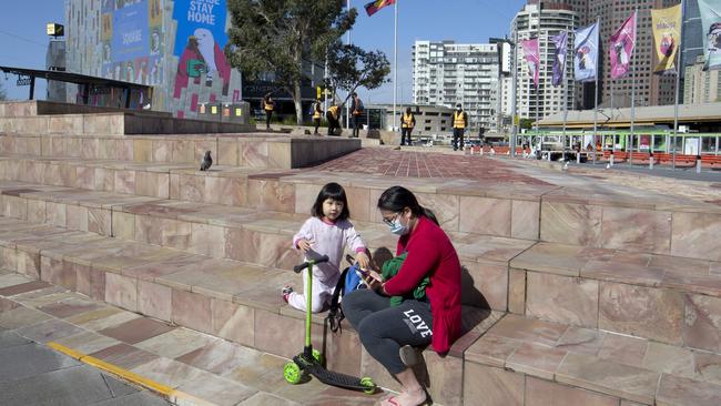 Public outdoor spaces like Federation Square can become safe spaces for us this summer. Picture: NCA NewsWire