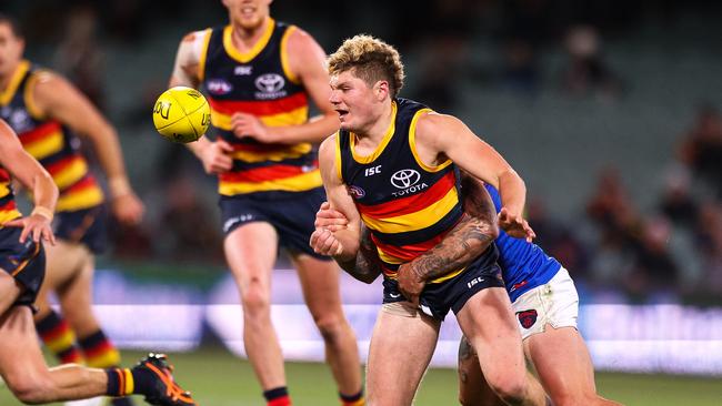 Harry Schoenberg is one of eight debutants for the Crows. Picture: Getty Images