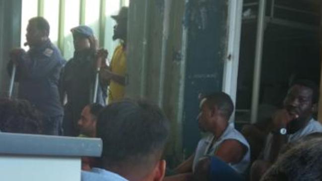 Police have entered Manus Island detention centre and are forcing the men leave. Picture: GetUp!