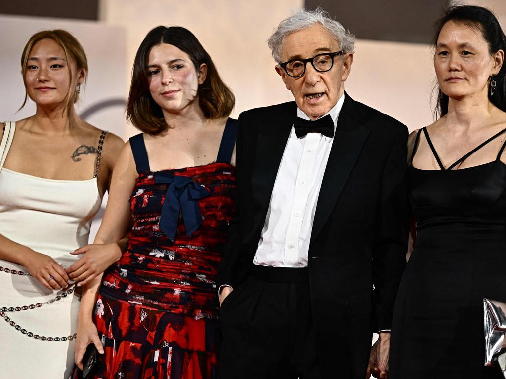 Woody Allen attends rare red carpet event with wife and daughters ...