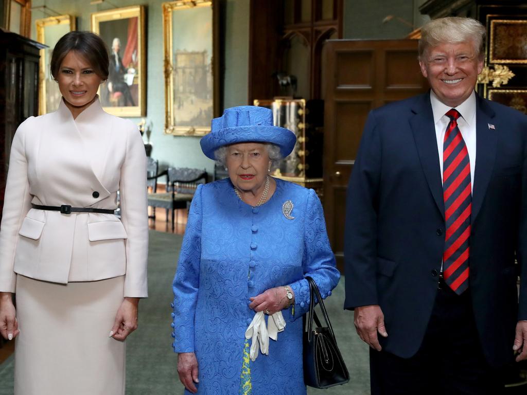 The Queen will welcome Donald and Melania Trump on their first full state visit to the UK. Picture: AFP