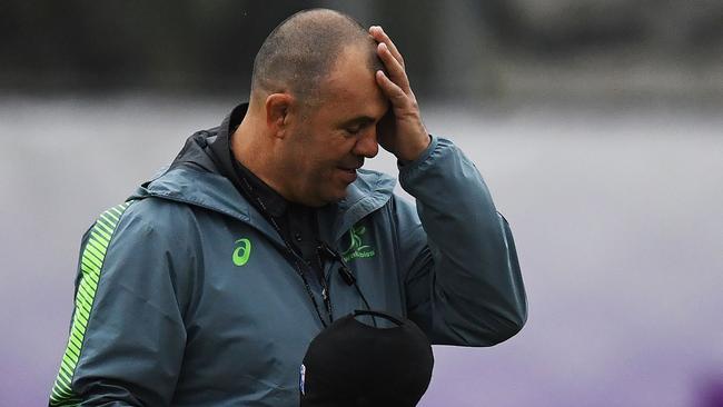 Michael Cheika fell on his sword. Picture: Charly Triballeau/AFP