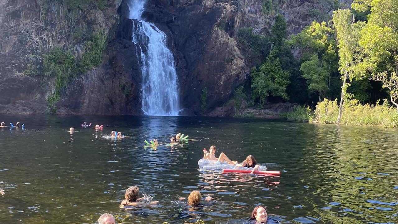 About 80 people were swimming at Wangi Falls on Sunday when the attack happened. Picture: Darren Dans