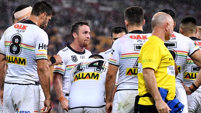 The Panthers were hammered by Wests Tigers at Suncorp Stadium. Picture: Getty Images