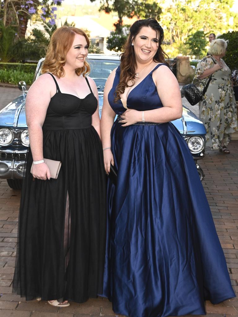 Students from The Flexi School celebrated their graduation with a formal at Gips. Bella Lowe (left) and Skye-Walsh Scott.