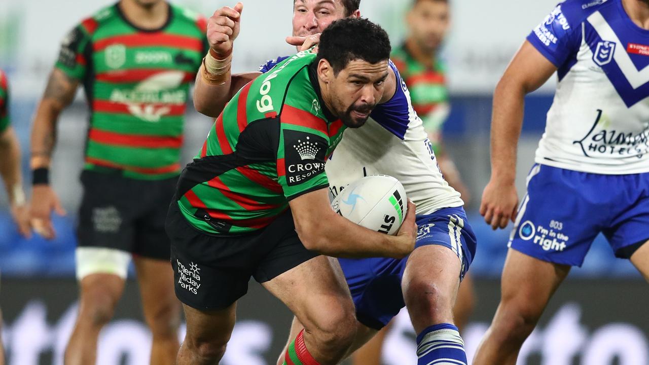 GOLD COAST, AUSTRALIA - JULY 18: Cody Walker of the Rabbitohs during the round 18 NRL match between the South Sydney Rabbitohs and the Canterbury Bulldogs at Cbus Super Stadium, on July 18, 2021, in Gold Coast, Australia. (Photo by Chris Hyde/Getty Images)