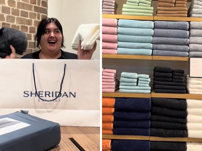 Save on Sheridan towels. Picture: TikTok/@sheridanaustralia.