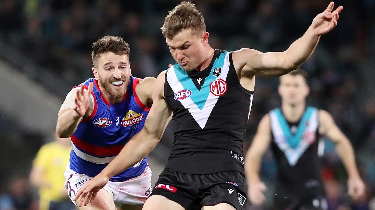 Ollie Wines had a great season but couldn’t lift the Power in the preliminary final. Picture: AFL Photos via Getty Images