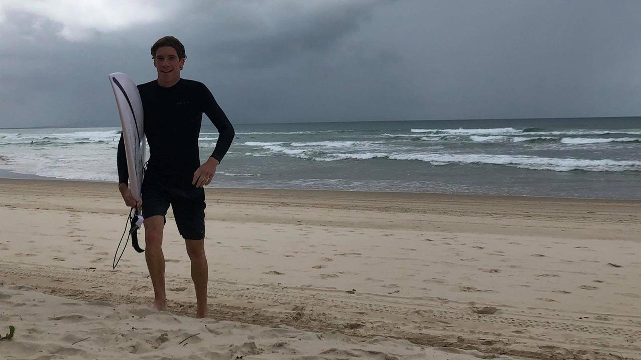 Noosa teen surfer Josh Van Roon saved two tourists from drowning, but he claims it was just "luck".