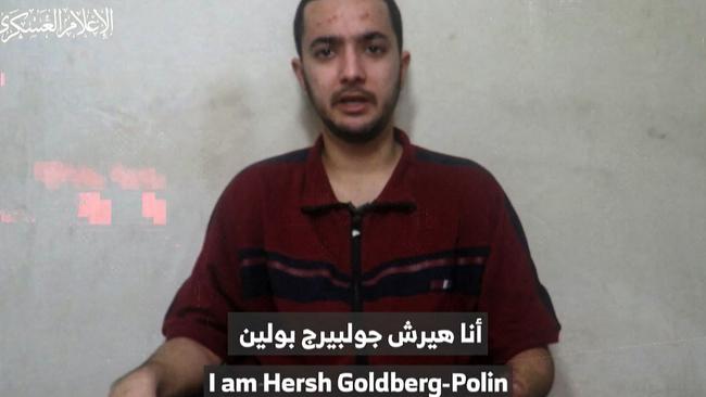 Hamas has released a video of Israeli-American man Hersh Goldberg-Polin, 23, one of the hostages abducted from the Nova music festival in southern Israel during the Hamas attack on October 7. Picture: AFP.